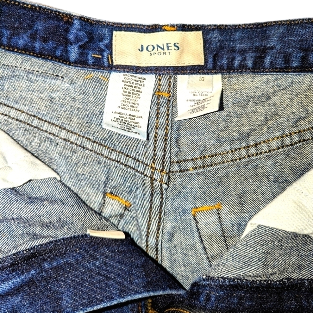 Jones Sport 10 M Jean Cut Off Shorts High-Waisted Medium Blue Jean Heavy denim - Picture 5 of 11